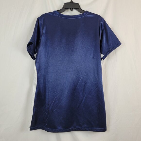 Vintage St. Louis Rams shirt Women's 2XL Blue NFL Bling mesh V-neck embroidered. - Picture 5 of 16